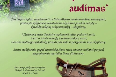 Audėjai škaplierius aus specialiai pagamintomis staklytėmis