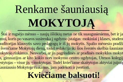Renkame šauniausią mokytoją