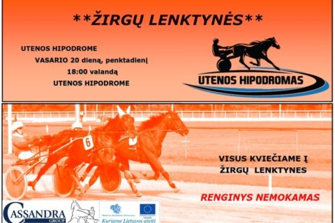 Utenos hipodrome – žirgų lenktynės