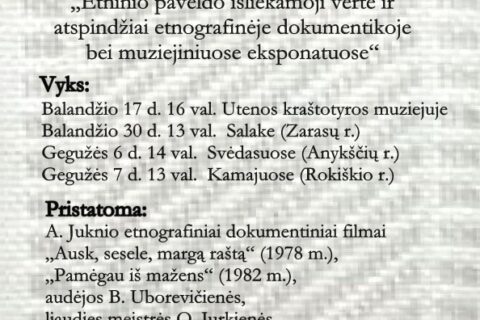 Etninės kultūros atspindžiai Užpalių bendruomenės tradicijose