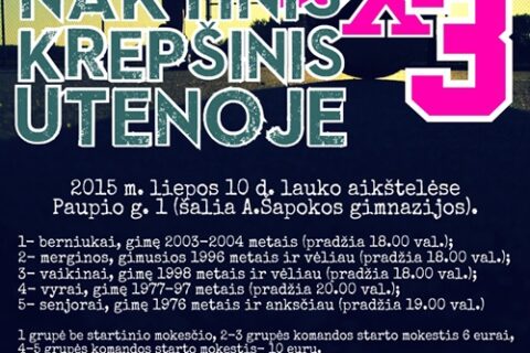 Kitą savaitę Utenoje – naktinis krepšinis