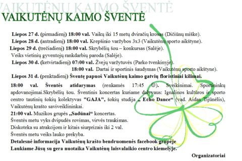 Vaikutėnų kaimo šventę paįvairins skrybėlių šou ir floristiniai kilimai