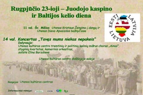 Juodojo kaspino ir Baltijos kelio diena Utenoje