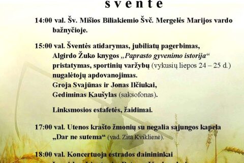 Per Žolines Biliakiemyje susiburs kaimynai