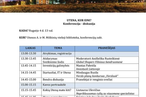 Utena, kur eini?