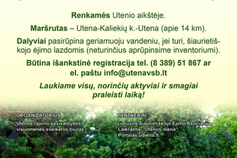 Uteniškiai kviečiami į Šiaurietiškojo ėjimo žygį