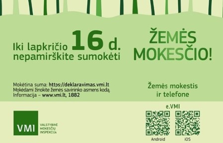 Žemės mokestį šiemet reikia sumokėti iki lapkričio 16-osios