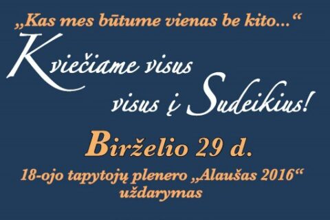 Sudeikiuose vyks tapytojų plenero „Alaušas 2016“ uždarymas