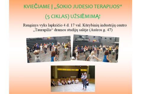 Utenoje vyks šokio judesio terapijos užsiėmimas