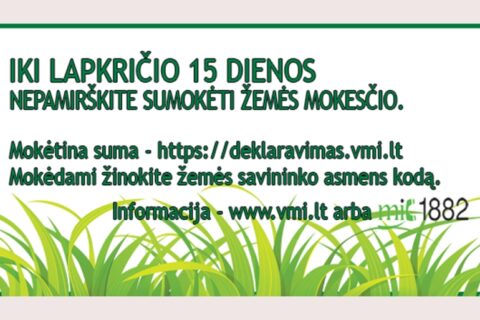 Žemės mokestį sumokėti reikia iki lapkričio 15 dienos