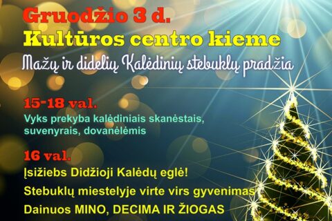 Kviečia Kalėdų eglės įžiebimo šventė