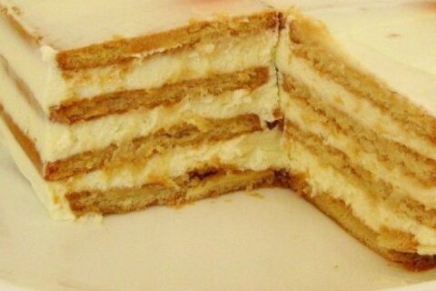 Nekeptas citrininis sausainių tortas