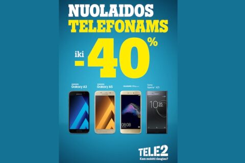 „Tele2“ išpardavimas – telefonai nuo 6 Eur per mėn.
