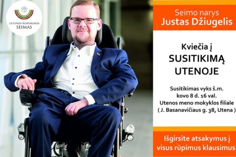Justas Džiugelis uteniškius kviečia į susitikimą