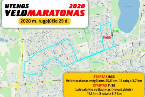Vyks Utenos miesto šventės renginys „Utenos velomaratonas 2020“