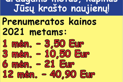 Padovanokite laikraščio „Utenos diena“ prenumeratą 2021 metams