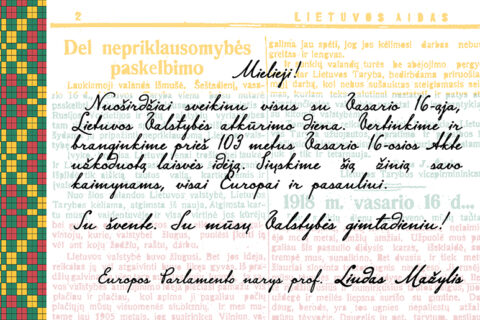 Liudo Mažylio sveikinimas