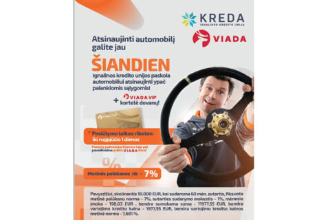 Ignalinos kredito unijoje – ne tik lengvatinė paskola automobiliui atsinaujinti, bet ir partnerių dovanos