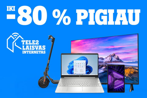 Pasinaudokite išskirtiniais „Tele2“ pasiūlymais: išmanieji daiktai iki 80 proc. pigiau