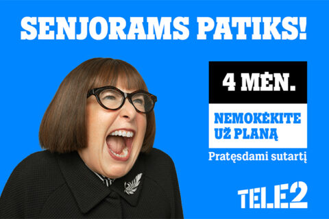 „Tele2“ pasiūlymas senjorams – pratęsus sutartį dabar, už planą nereikės mokėti net keturis mėnesius