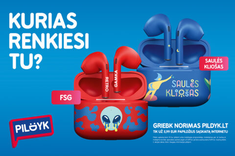 Išskirtinis „Pildyk“ pasiūlymas „Saulės kliošo“ ir FSG gerbėjams – riboto leidimo ausinės vos už 5,99 Eur