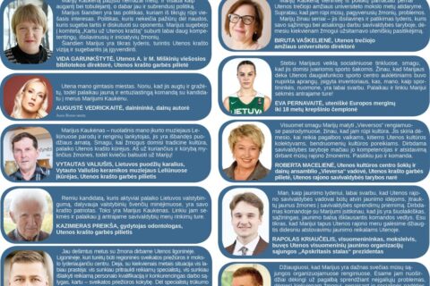 KARTU UŽ POZITYVIUS POKYČIUS UTENOS KRAŠTE – UŽ MARIJŲ KAUKĖNĄ