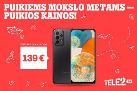 Mokslo metus pasitikite išmaniai: ypatingi „Tele2“ pasiūlymai įrenginiams ir praktiškos dovanos