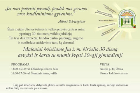 Šilumos kupina Vaikų globos savaitė Utenoje: žvilgsnis į kiekvieną vaiką