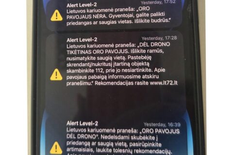 Utenos apskrityje ketvirtadienį paskelbtas oro pavojus: radarai užfiksavo du galimus dronus
