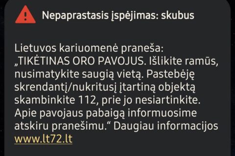 Gyventojai įspėjami apie galimą oro pavojų: ragina išlikti ramiems