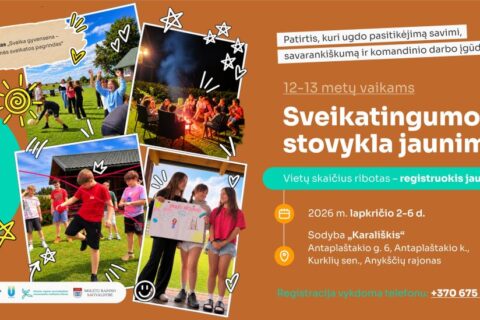 Utenos, Anykščių ir Molėtų rajonų vaikai kviečiami į nemokamą sveikatingumo stovyklą